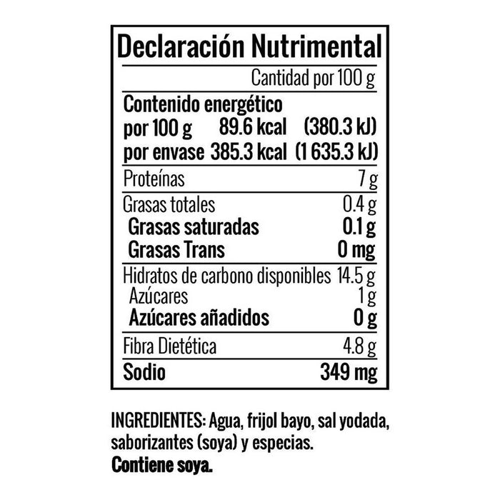 Frijoles Refritos Bayos sin grasa 430g / Purée de haricots bruns sans graise 430g