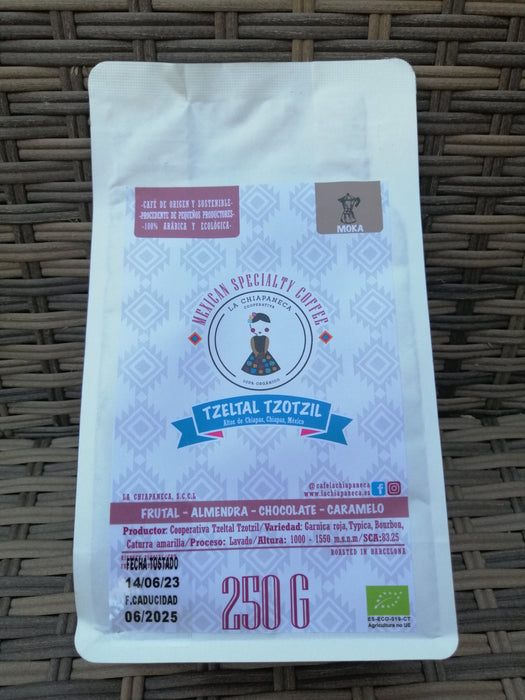 Café de spécialité TZELTAL TZOTZIL - La Chiapaneca - Cafetière à l'italienne