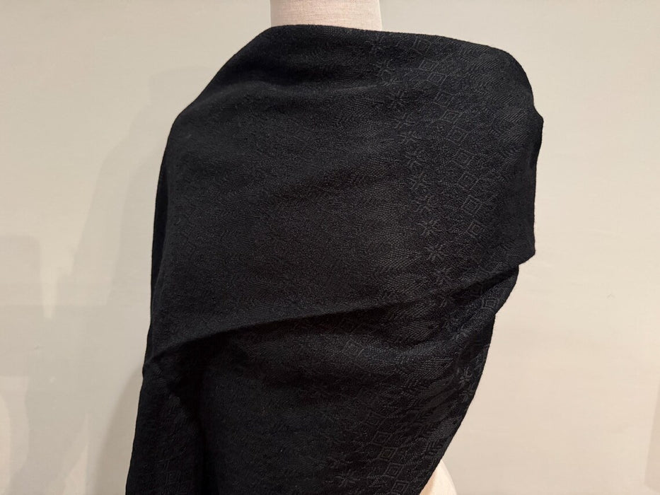 Foulard rebozo tissé mexicain NOIR 1,98 m de long