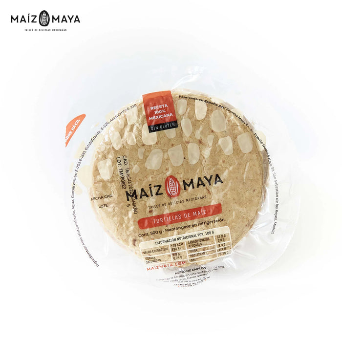 Tortillas taqueras (12 cm) avec conservateurs Maíz Maya 500g