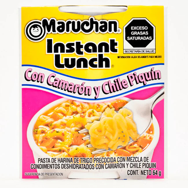 Maruchan camaron c/chile piquin 64g / Soupe nouilles avec des crevetes au piquin