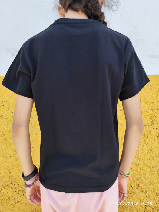 T-shirt Noir "Axolotl Mexicain" – Design Coloré Inspiré de l'Art Huichol
