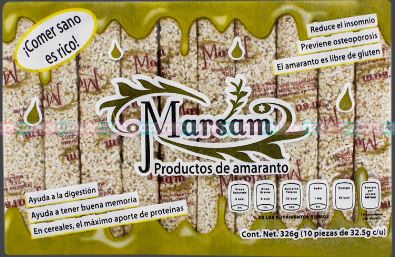 Barra de Amaranto Marsam (amarante, raisins secs et amandes) 55g
