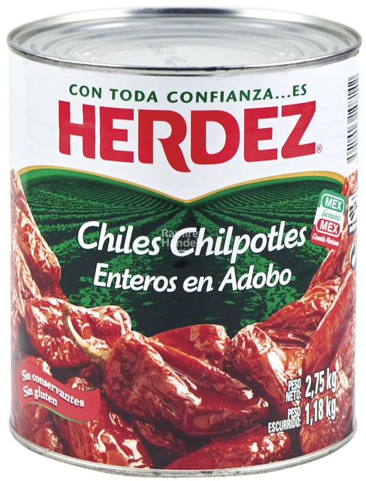Chiles Chipotles Enteros en Adobo 2,75 KG - Herdez