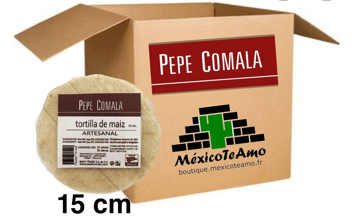 Carton / Caja 10 paquets de 460g, tortillas de maïs 15cm
