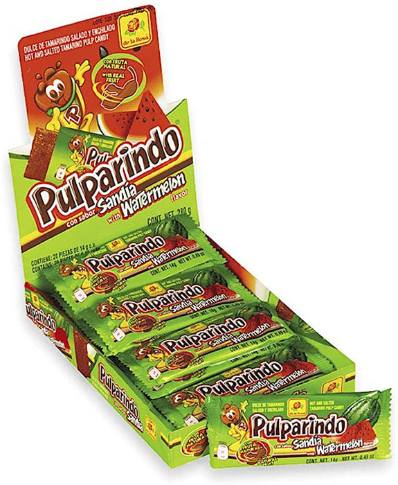 Caja Pulparindo Sandia / Boîte pulpe de tamarin et pastèque (20 pièces)