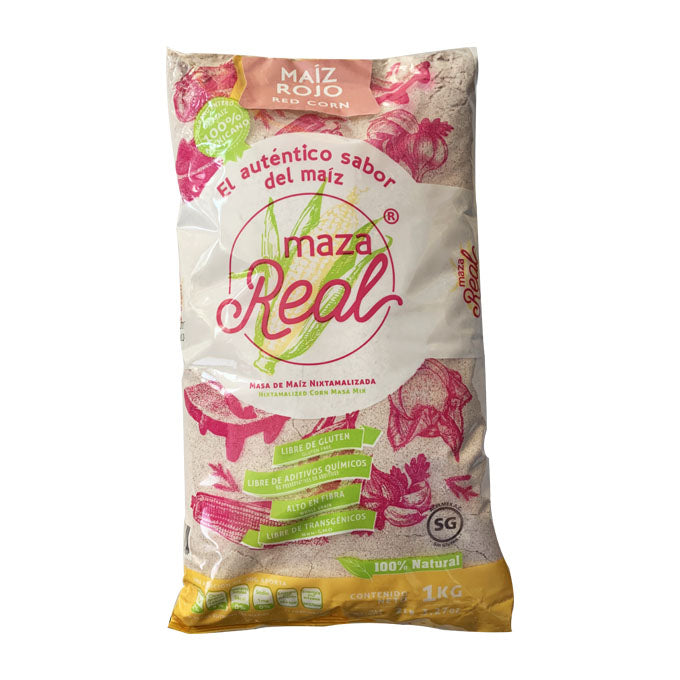 Farine rouge de maïs nixtamalisée / Maza Real – Harina de Maíz Rojo 1 kg